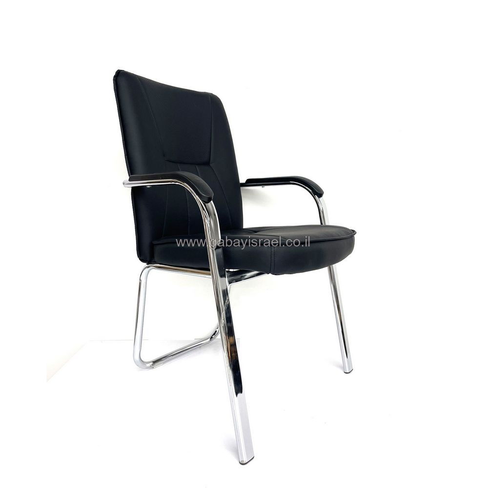 MONTANA כיסא אורח משרדי בריפוד PU שחור